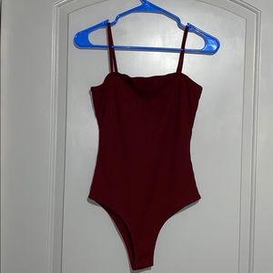 Maroon body suit